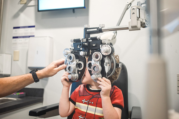Young child getting an eye exam at Lowcountry Eye Care